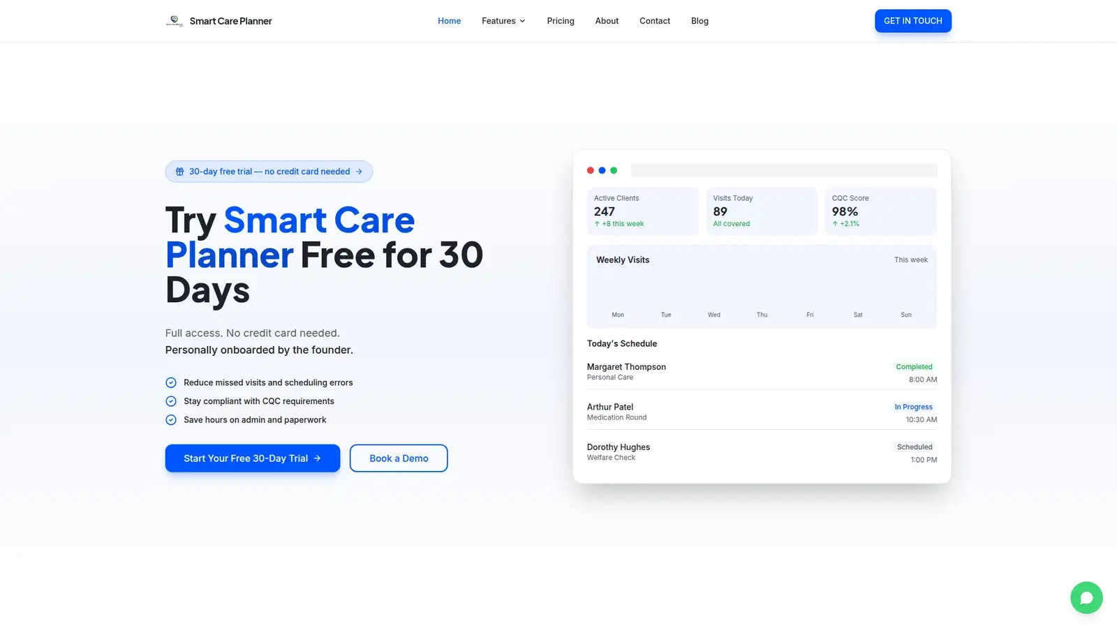 SmartCarePlanner care-planning and operations interface